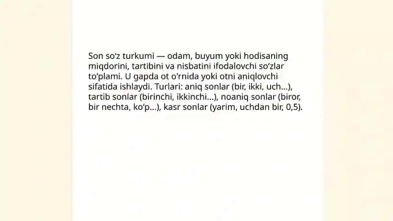 Son soʻz turkumi 3
