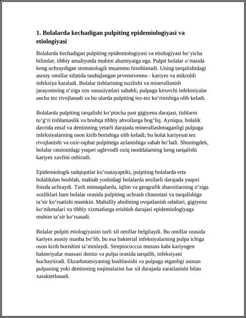 Bolalarda kechadigan pulpiting epidemiologiyasi va etiologiyasi 3