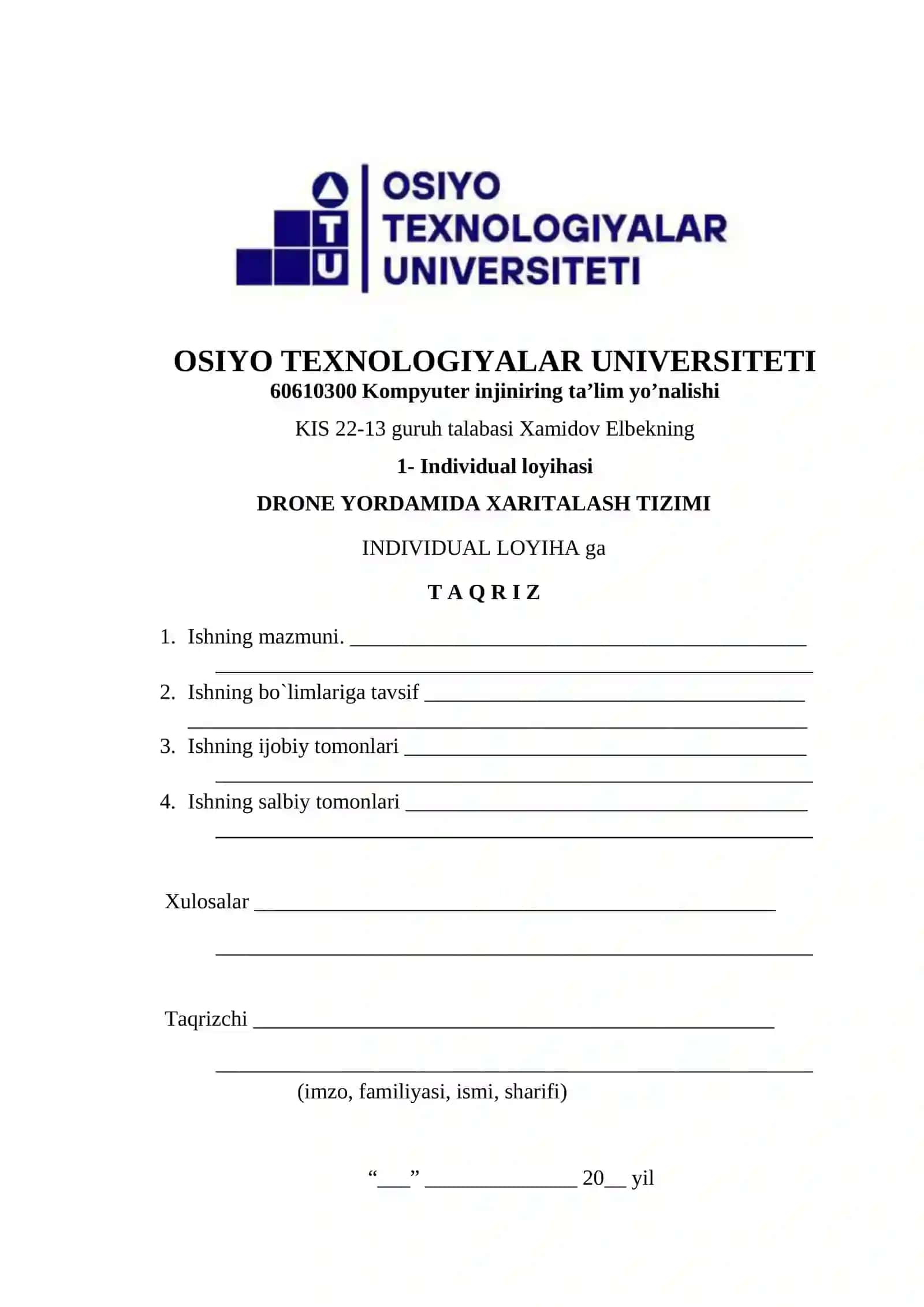 DRONE YORDAMIDA XARITALASH TIZIMI 3
