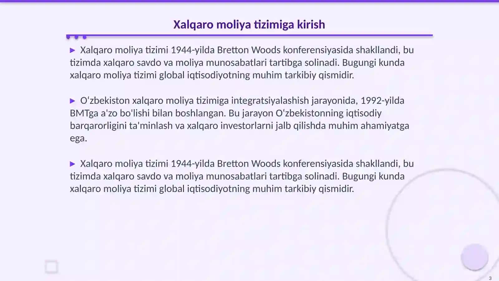O‘zbekistoning xalqaro moliya munosabatlariga integratsiyalashuvi 3