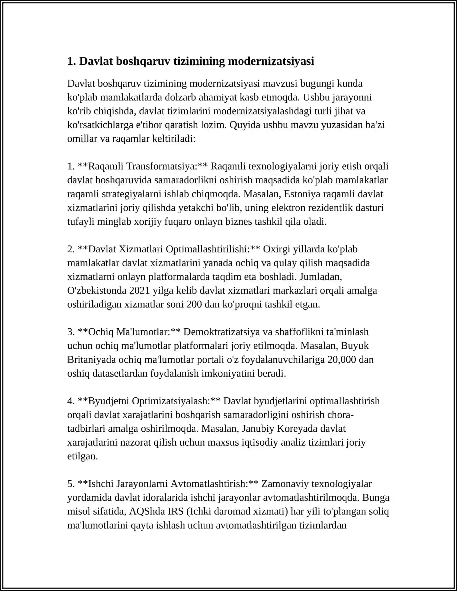 MUSTAQILLIK YILLARIDA DAVLAT BOSHQARUV TIZIMIDA AMALGA OSHIRILGAN ISLOHOTLAR 3
