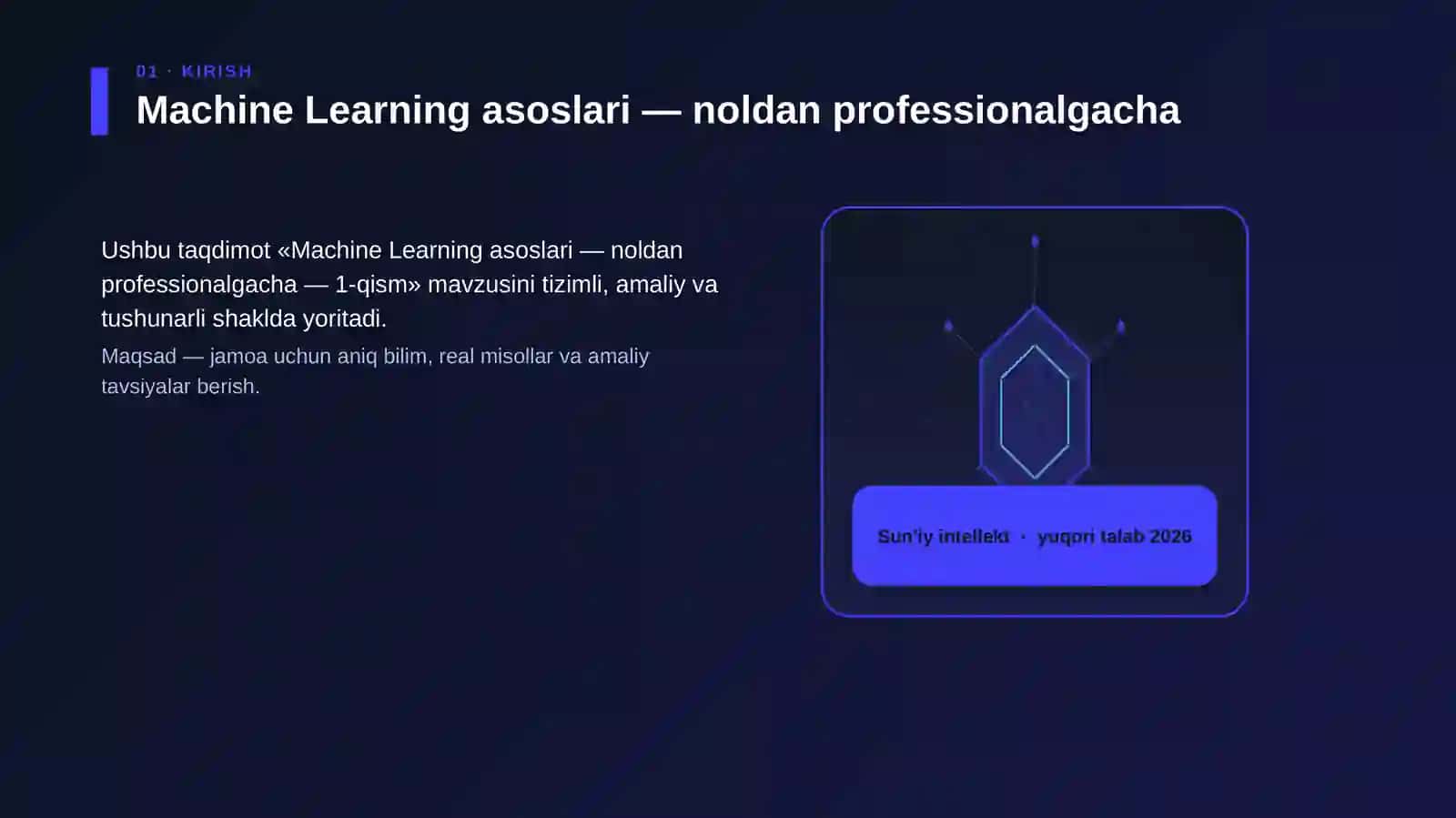 Machine Learning asoslari — noldan professionalgacha — 1-qism 3