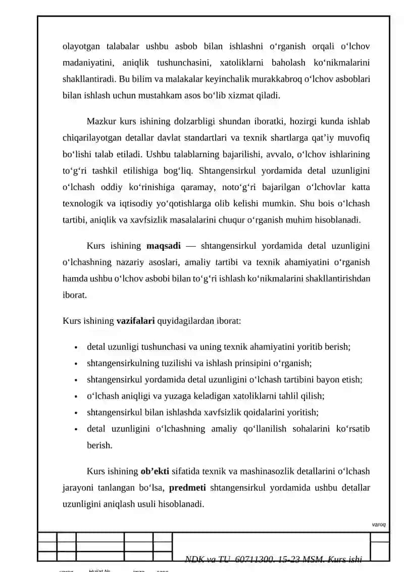 Shtangensirkul yordamida detal uzunligini o‘lchash 3