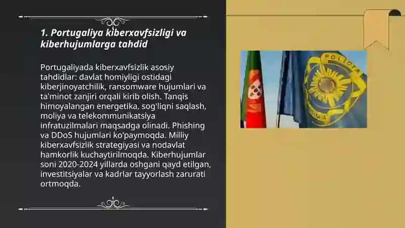 Portugaliya xavfsizligi va xavfsizligiga tahdid masalalari 3