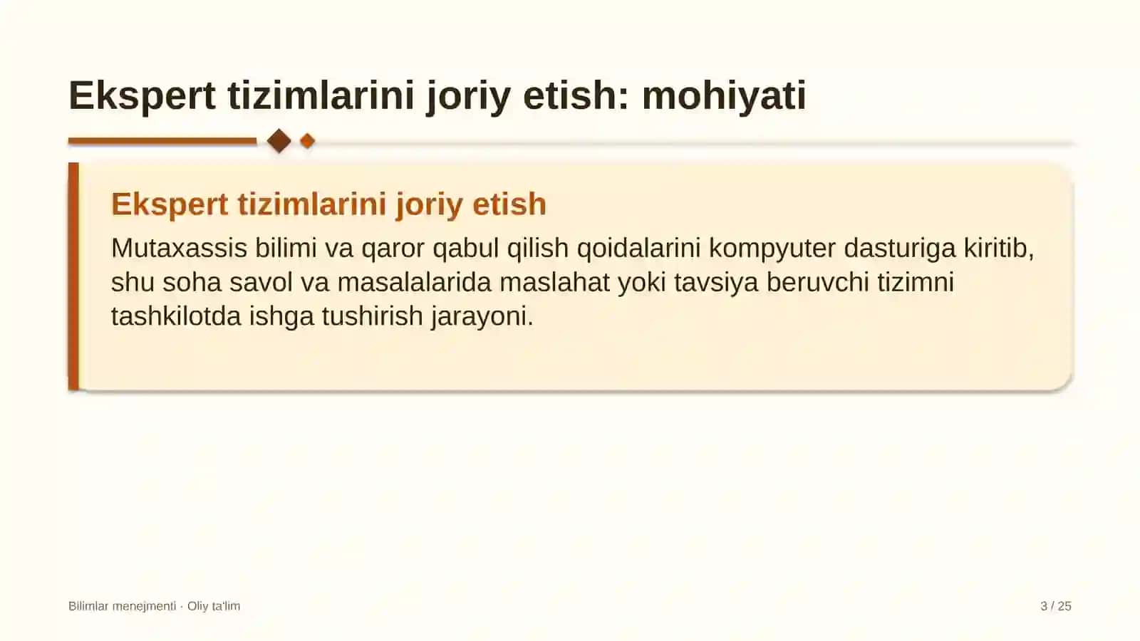 Ekspert tizimlarini joriy etish: mohiyati 3