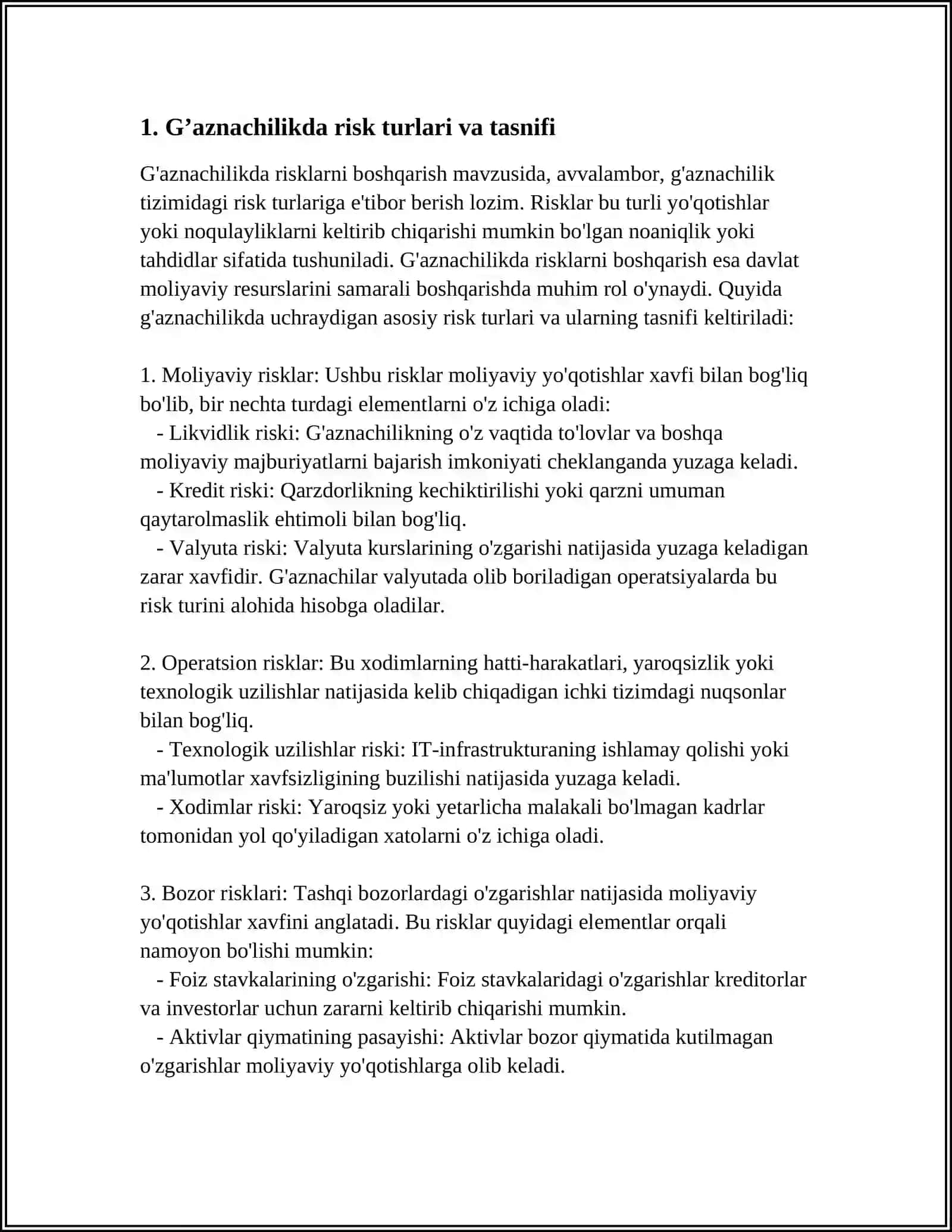 G’AZNACHILIKDA RISKLARNI BOSHQARISH 3