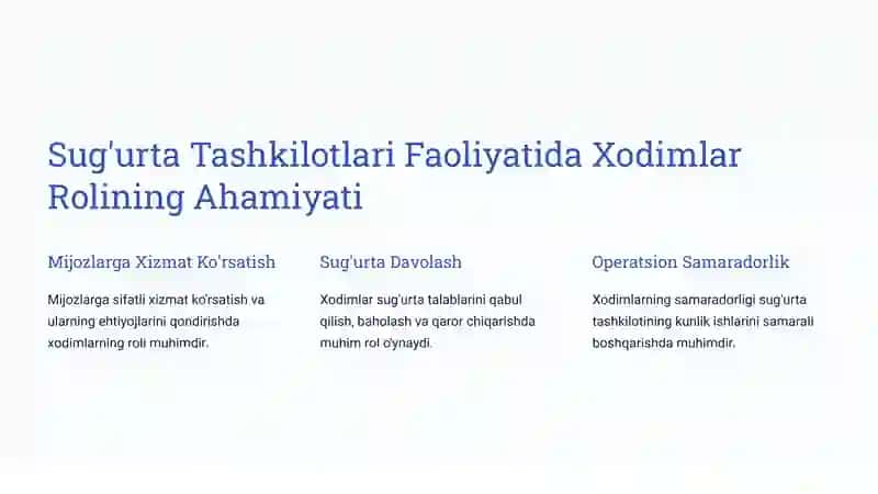 Sug'urta Tashkilotlari Xodimlari Mehnatiga Haq To'lash 3