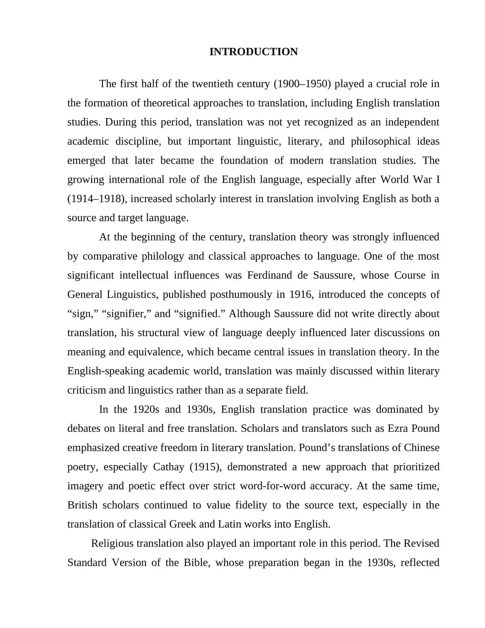 ENGLISH TRANSLATION STUDIES IN THE 1ST HALF OF THE 20TH CENTURY 3