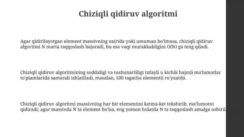 Chiziqli qidiruv algoritmi 3