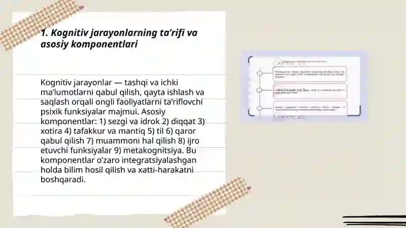 Kognitiv jarayonlarni shakillanishi. Insonda aks ettirish darajalari 3