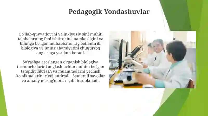 Biologiyani o‘qitishda ta'lim va tarbiyaning ahamiyati 3