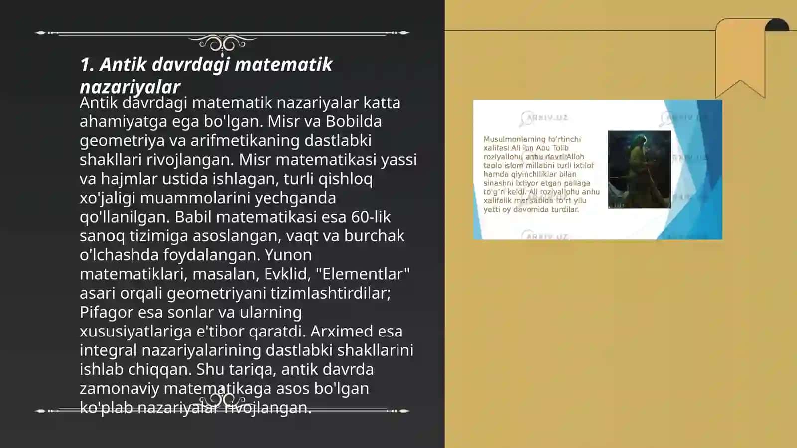 Antik davrdagi matematik nazariyalar 3
