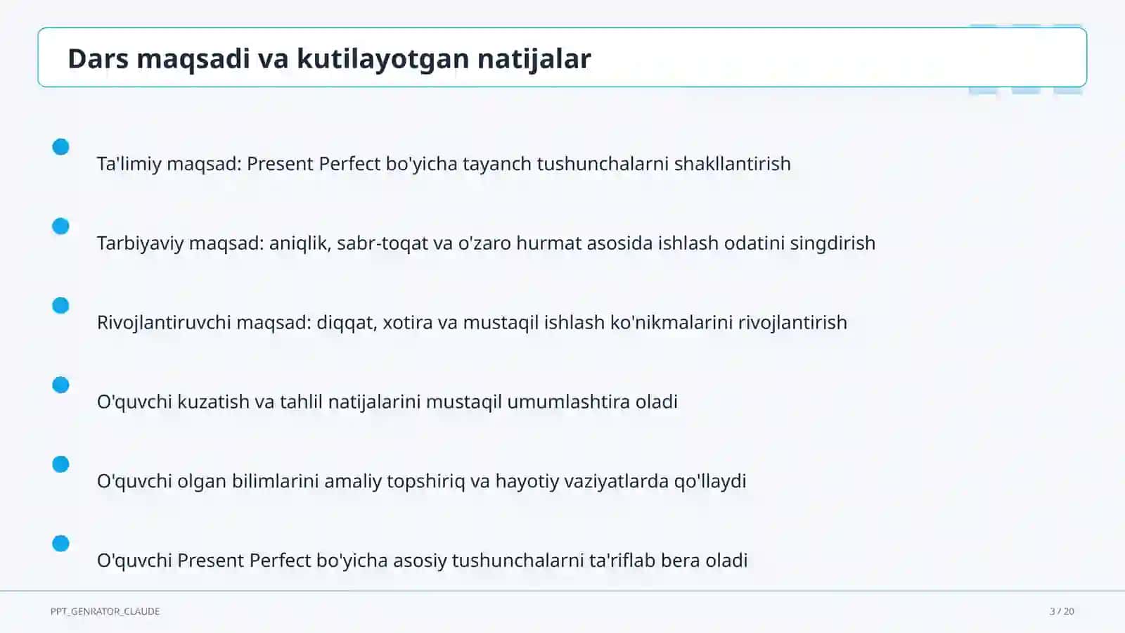 Present Perfect (8-sinf) 3