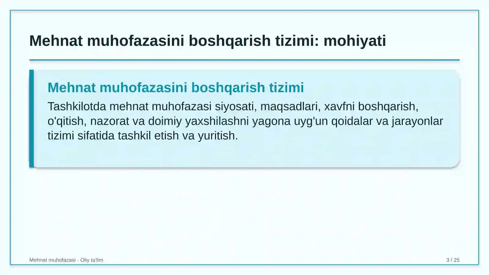 Dezinfeksiya xizmatlarida mehnat muhofazasini boshqarish tizimini joriy etish 3