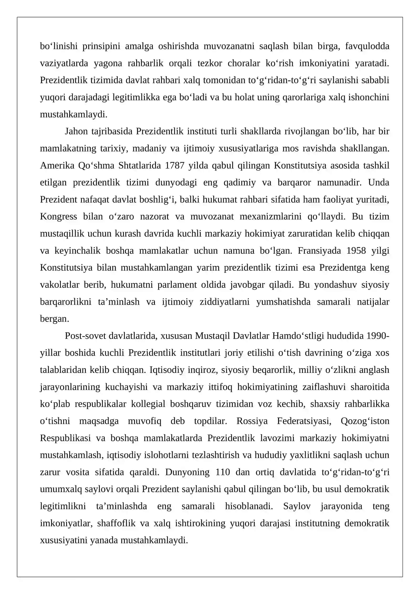 O‘zbekiston Respublikasida parlamentning vujudga kelishi va parlament islohotlari 3