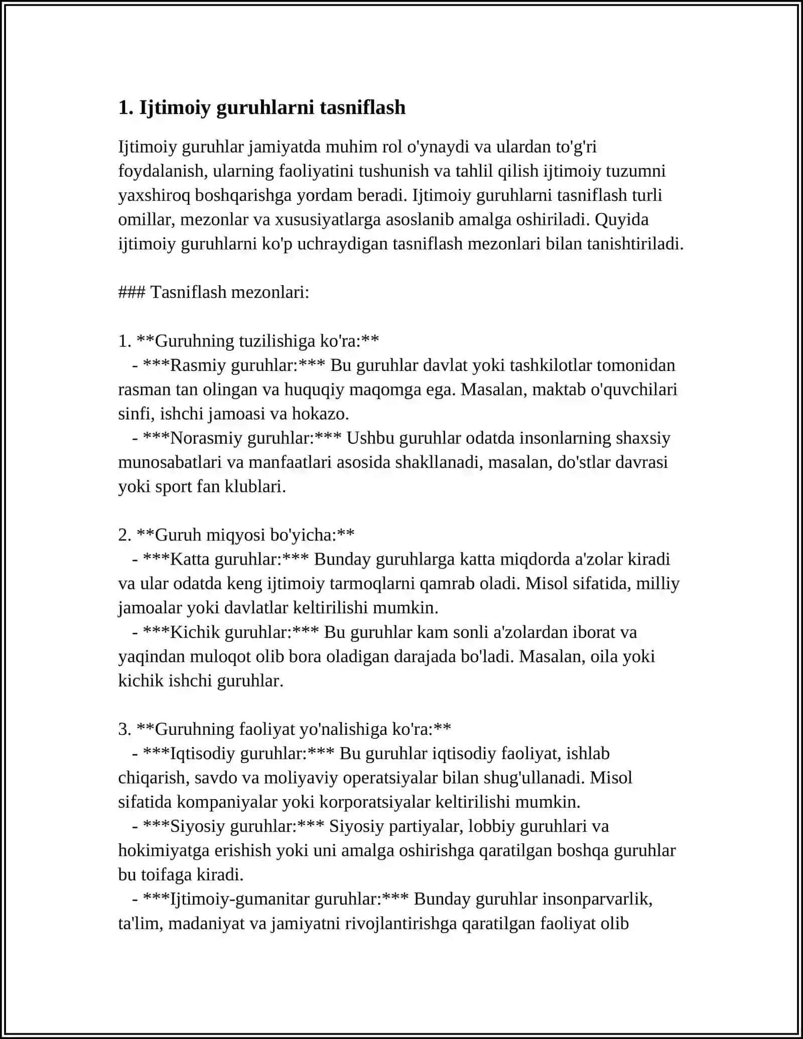 Ijtimoiy Guruhlar Tasniflash 3