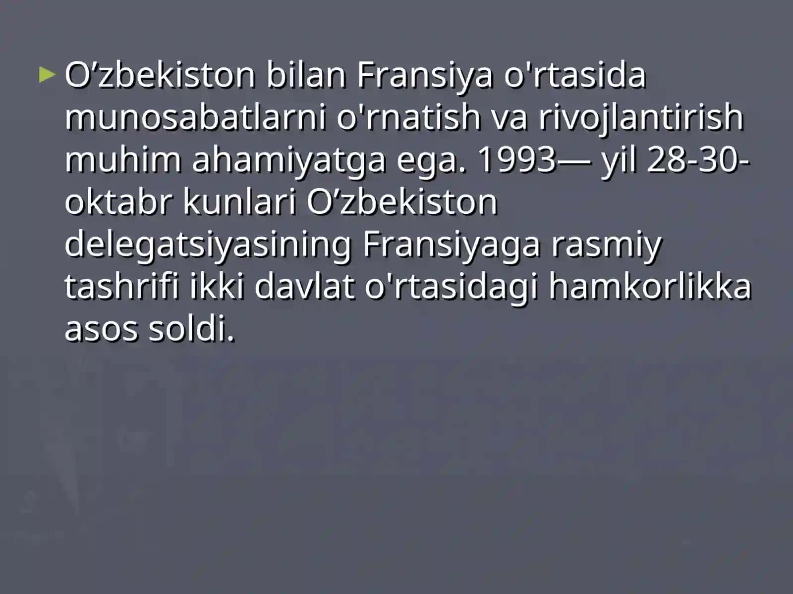 FRANSIYA O’ZBEKISTON MUNOSABATLARI 3