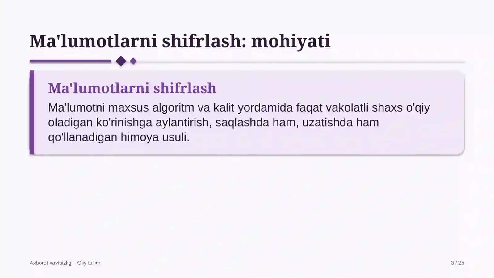 Axborot texnologiyalari sohasida ma'lumotlarni shifrlash 3