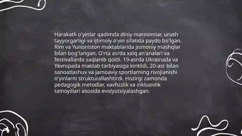 Harakatli O'yinlar Tarixi 3