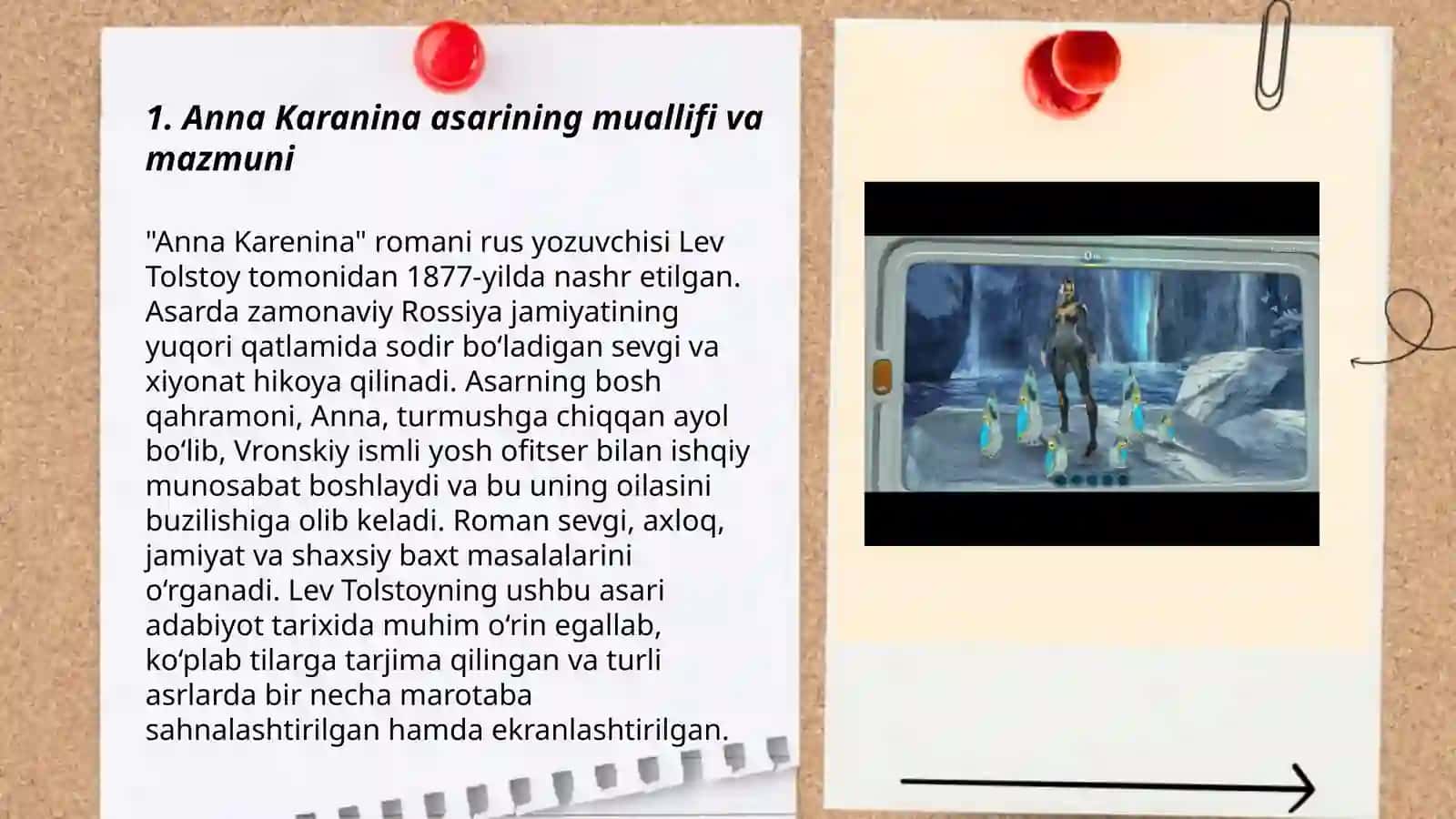 Anna Karanina va Oʻtkan kunlar asarini solishtirib slayd tuzish kerak 3