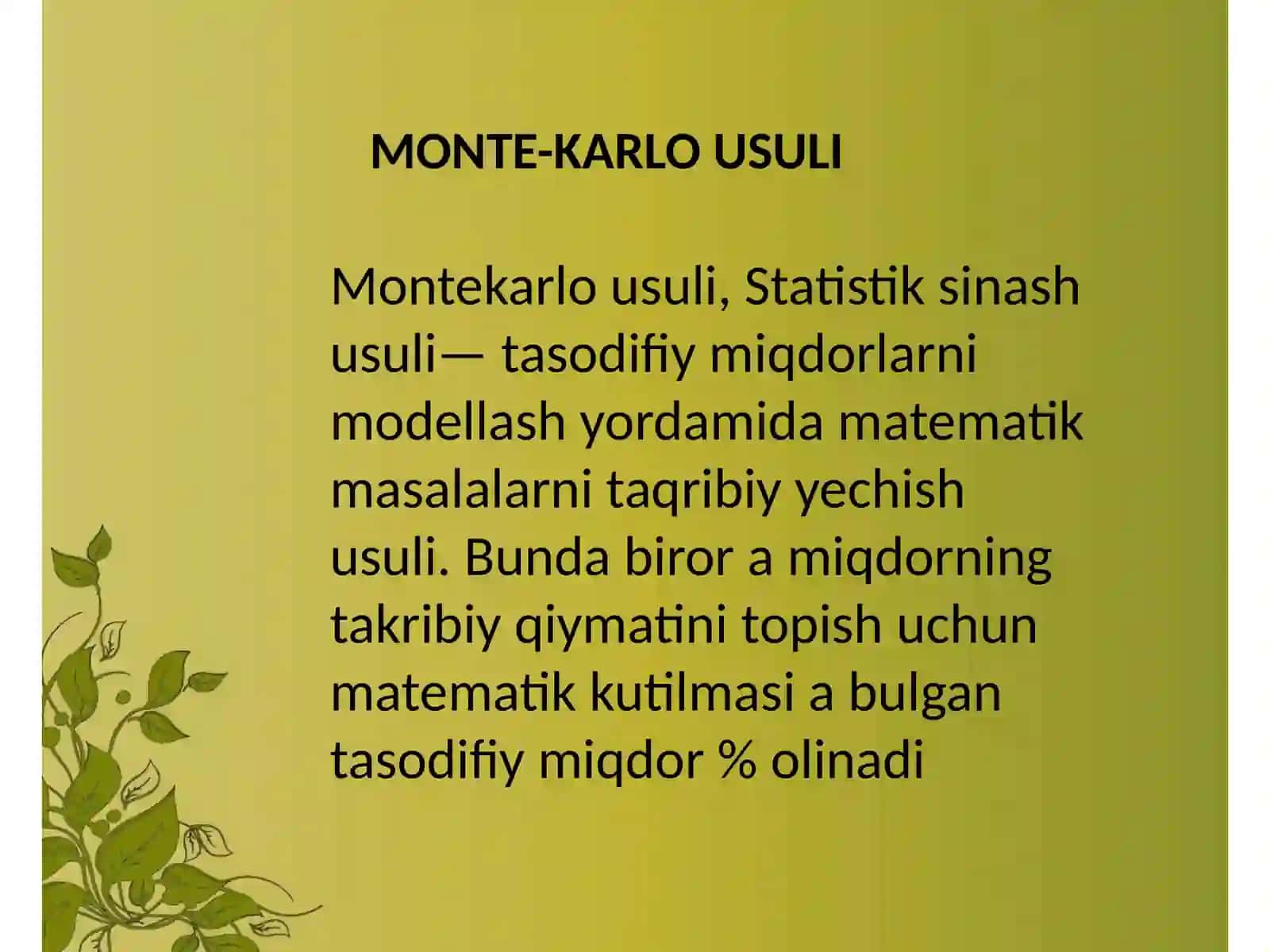 MONTE-KARLO USULI 3