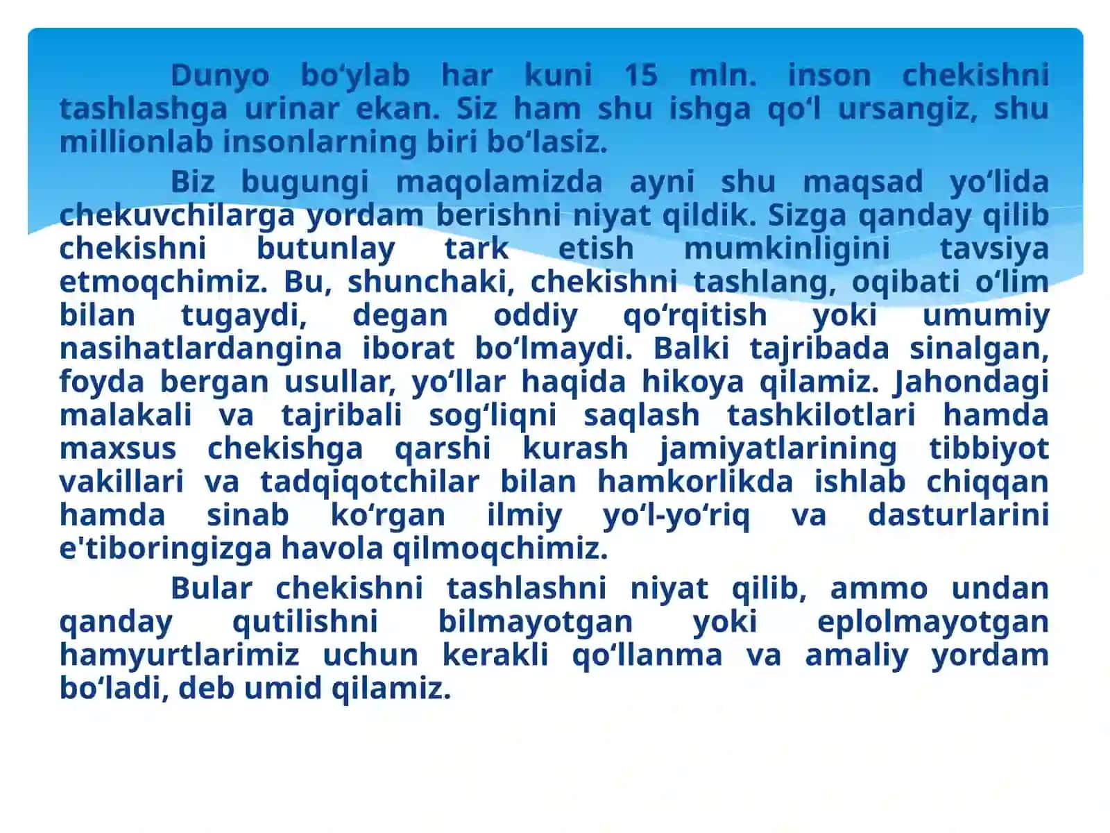 Tamaki zararlari haqida 3