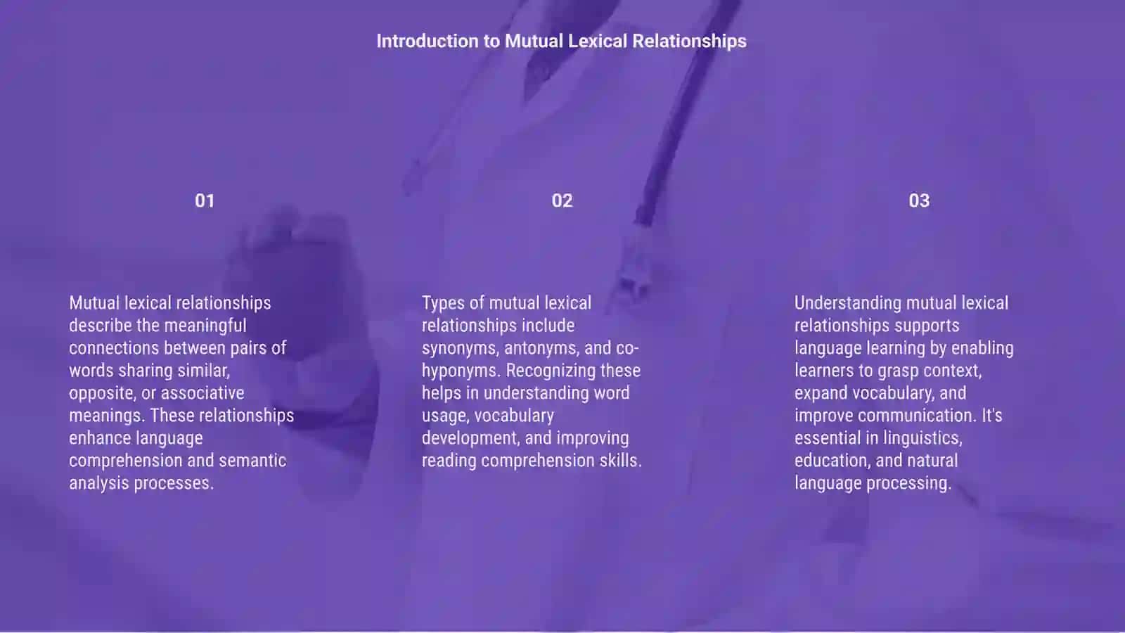 Mutual Lexical Relationships 3