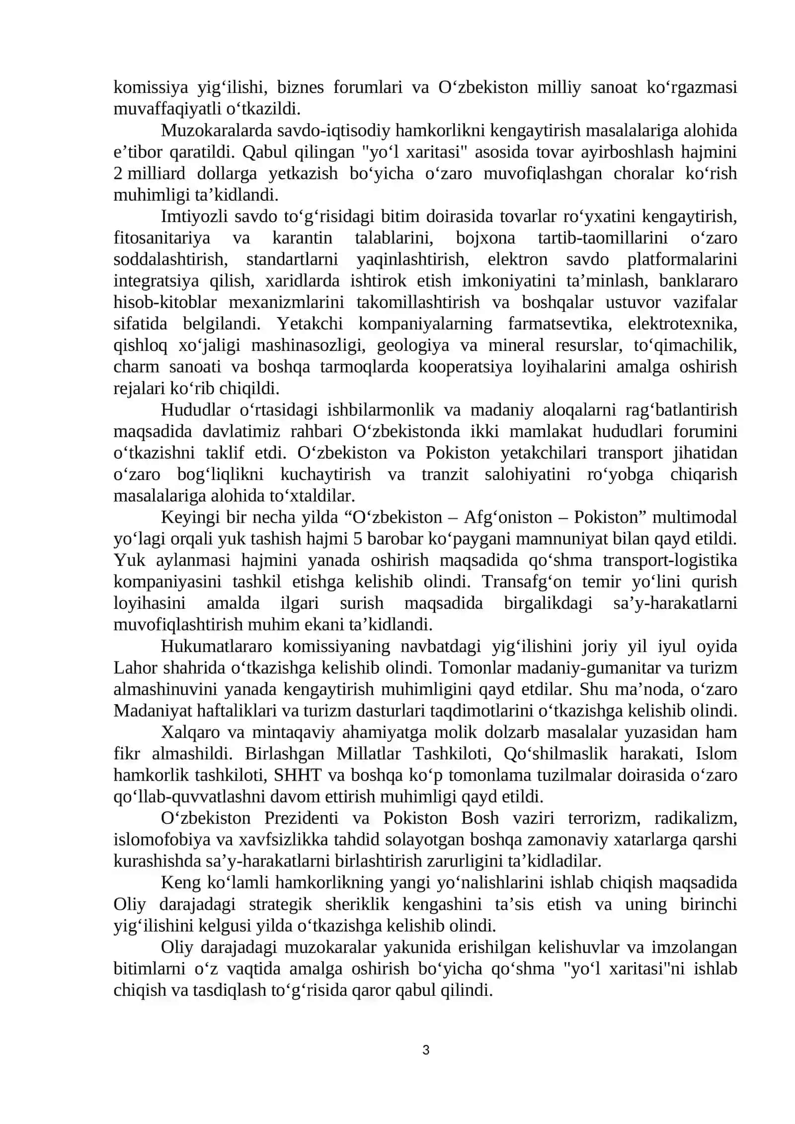 O‘zbekiston Respublikasi Prezidenti Shavkat Mirziyoyev maktubi 3