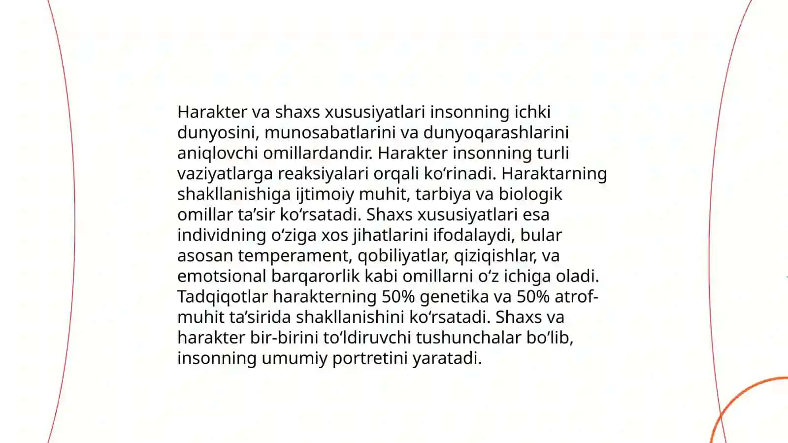 Harakter va irsiyat. Shaxs emosiyasi Namozova Gulyuz 3