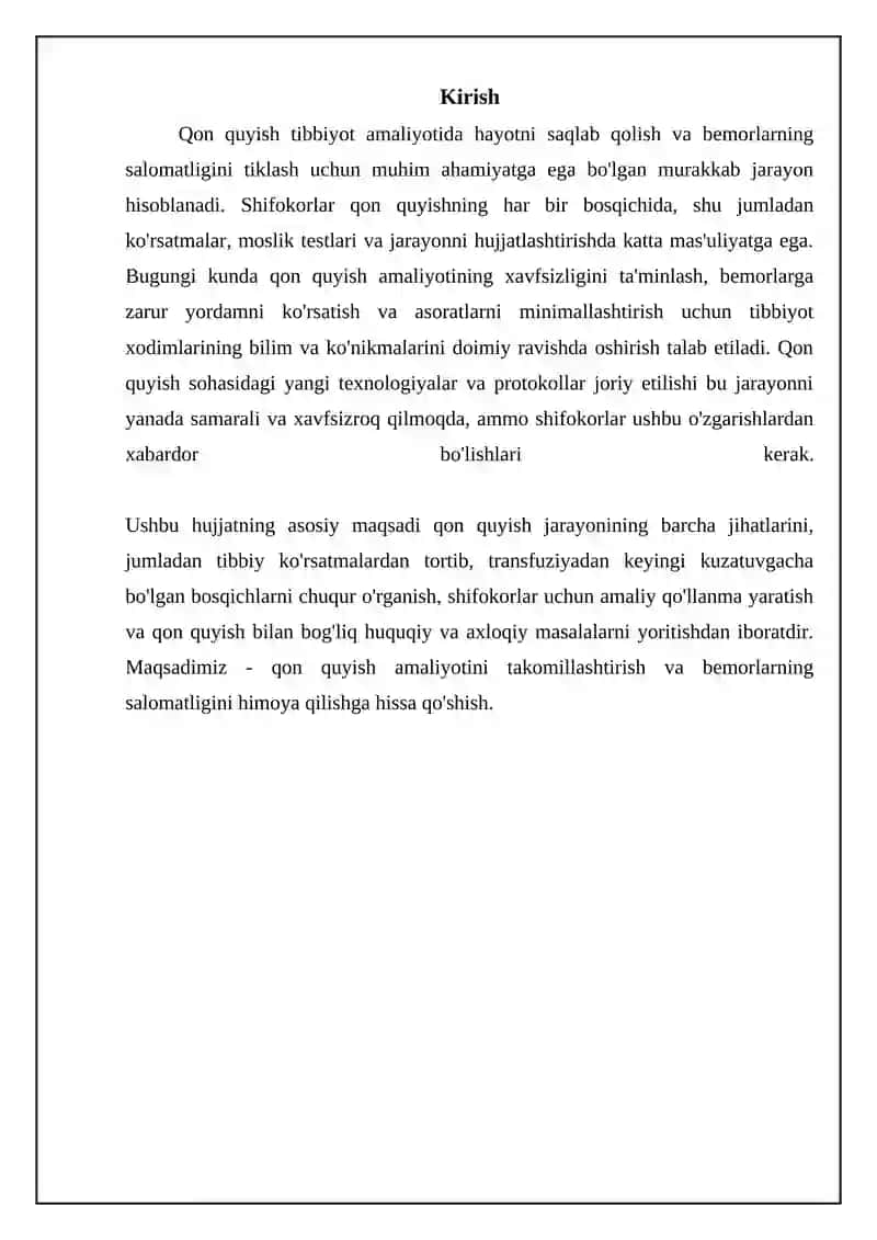 Transfuziya bo'yicha shifokorning mas'uliyati va ko'rsatmalari 3