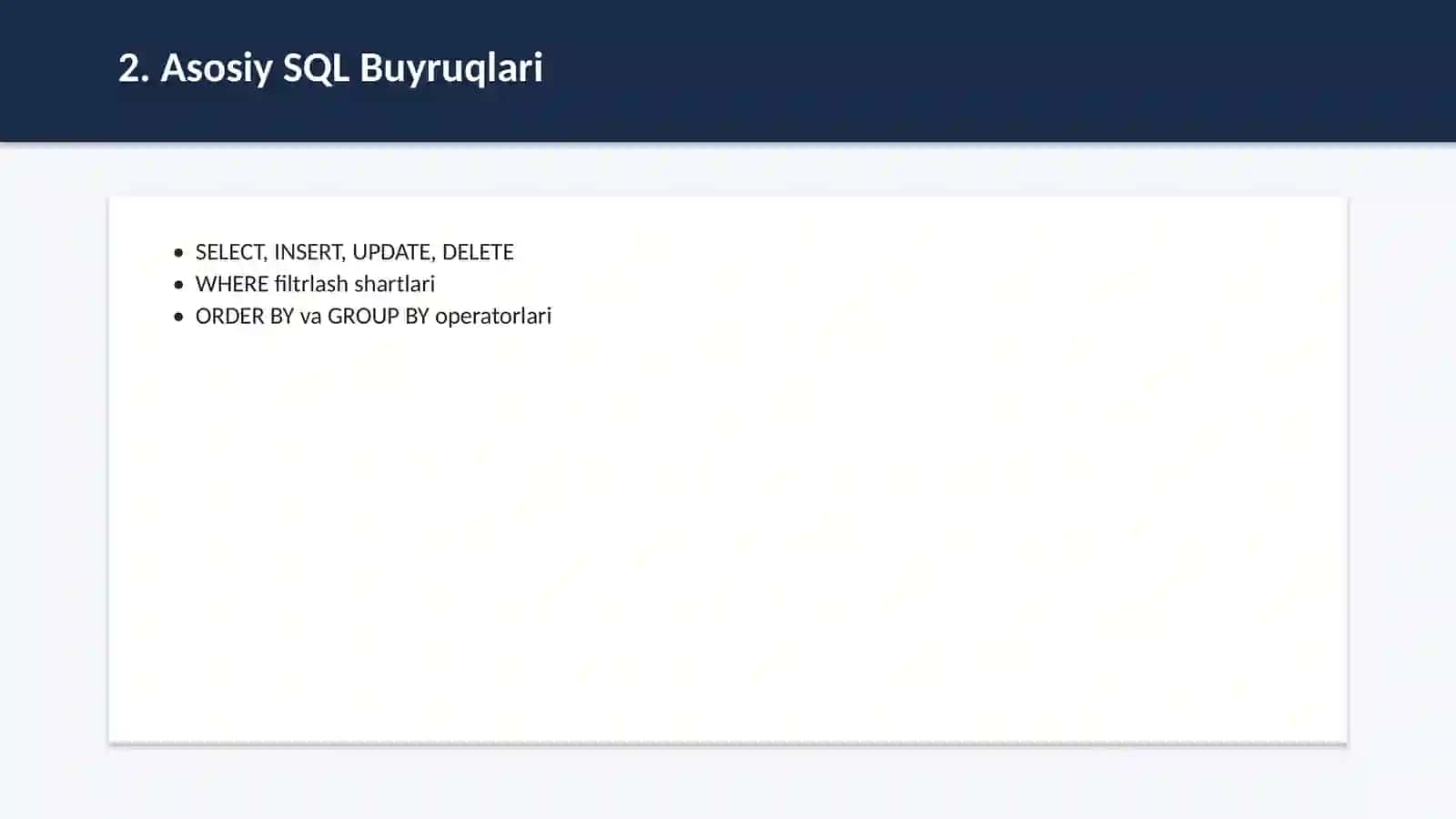 Ma'lumotlar bazasi va SQL asoslari 3