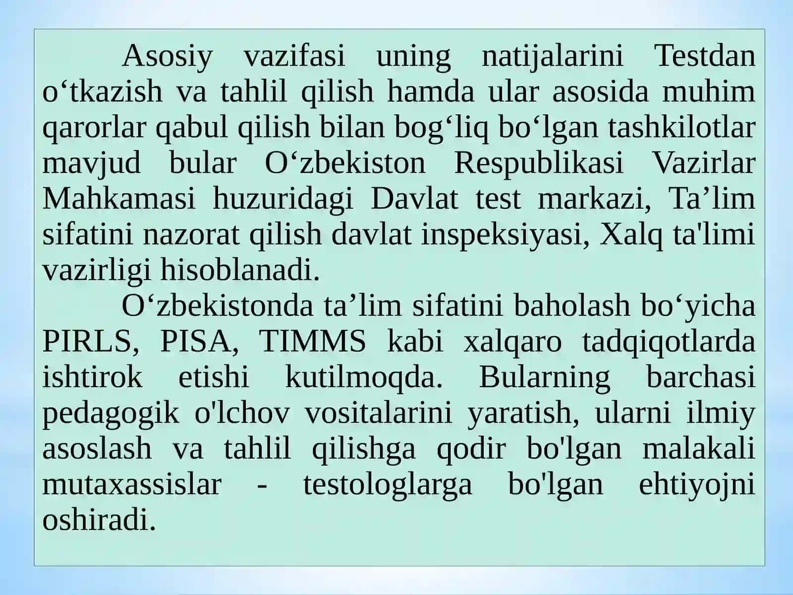 Pedagogik nazorat 3