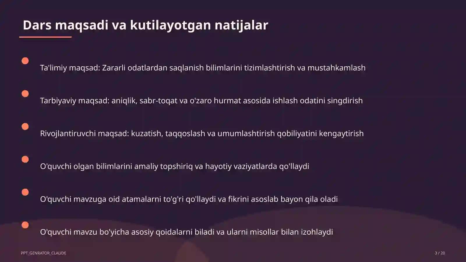 Zararli odatlardan saqlanish (7-sinf) 3