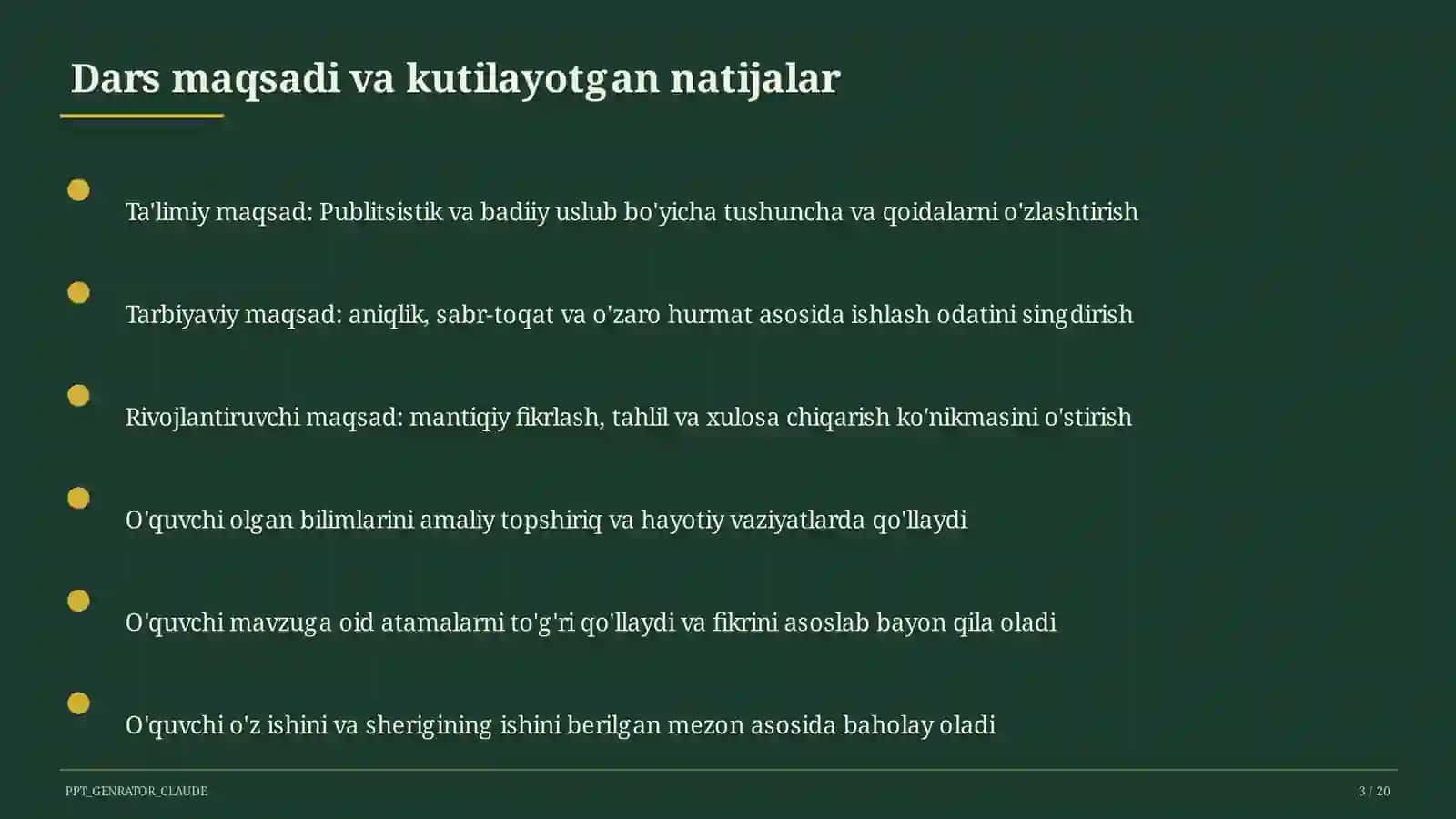 Publitsistik va badiiy uslub (10-sinf) 3