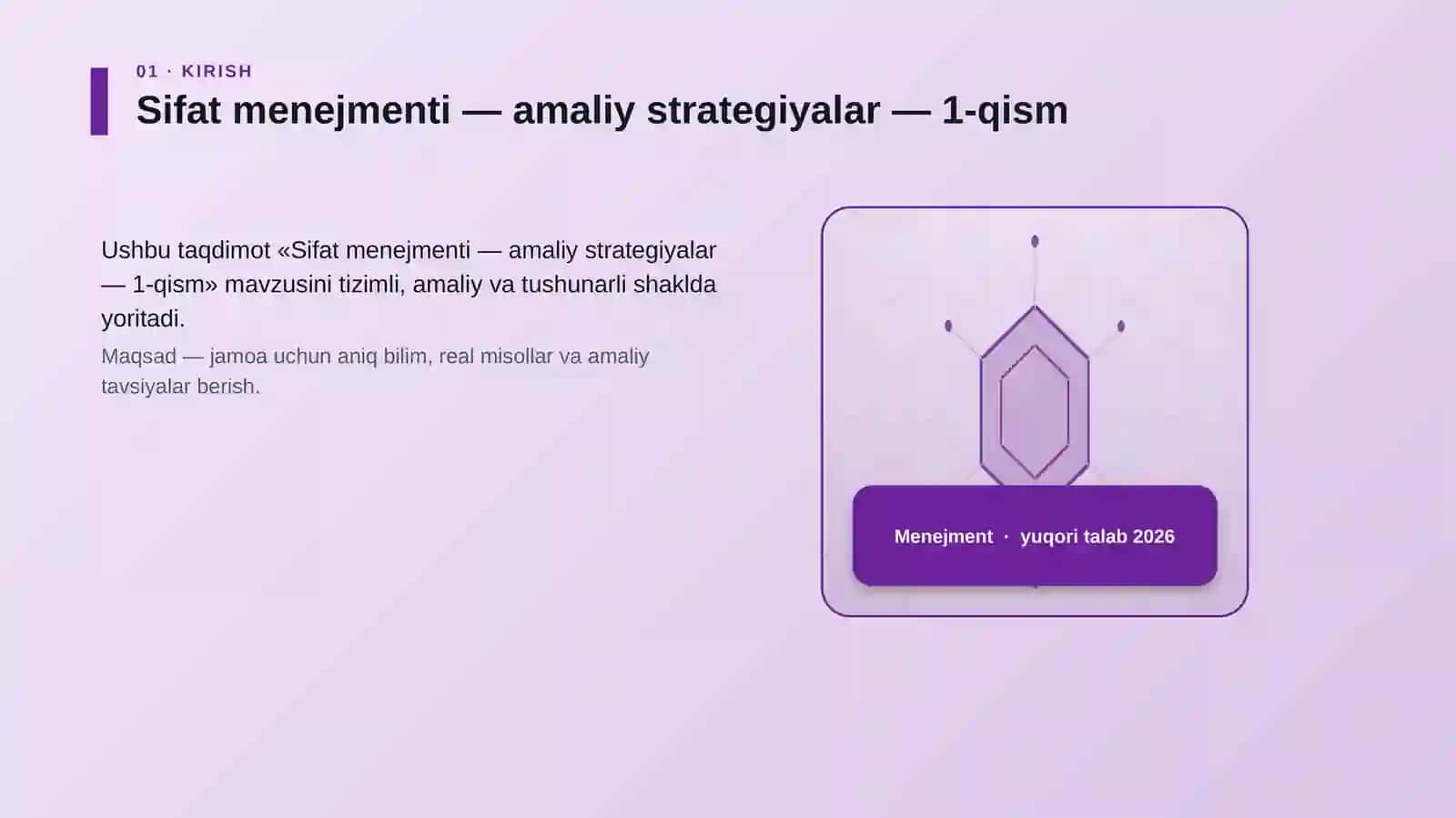 Sifat menejmenti — amaliy strategiyalar — 1-qism 3