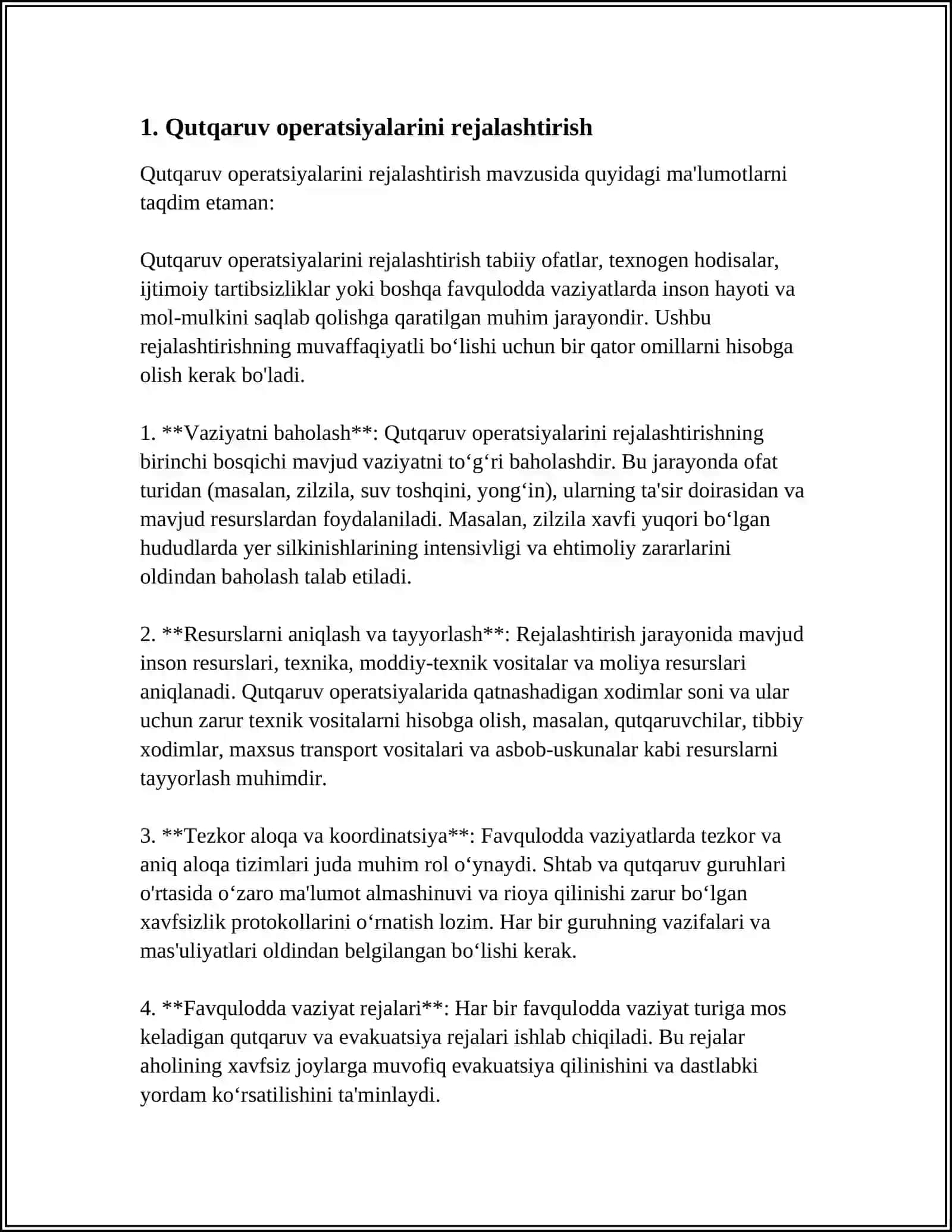 AHOLI PUNKTLARIDA QUTQARUV VA BOSHQA KECHIKTIRIB BOʻLMAYDIGAN ISHLARNI BAJARISH 3