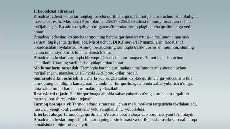 Maxsus adreslar 3