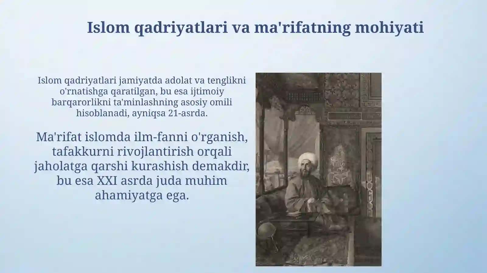 Islom qadriyatlarivamaʼrifatninghozirgidavrdagiahamiyati 3