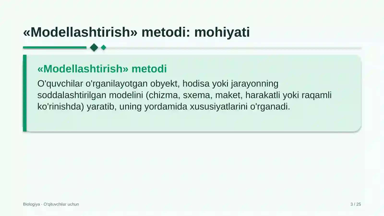 biologiya darslarida modellashtirish metodidan foydalanish 6090 3