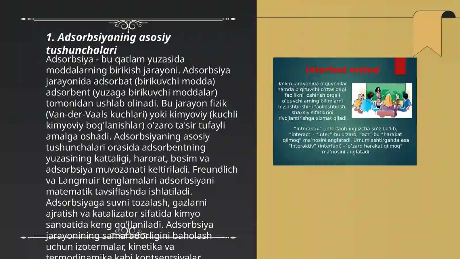 Adsorbsiya jarayonining ahamiyati 3