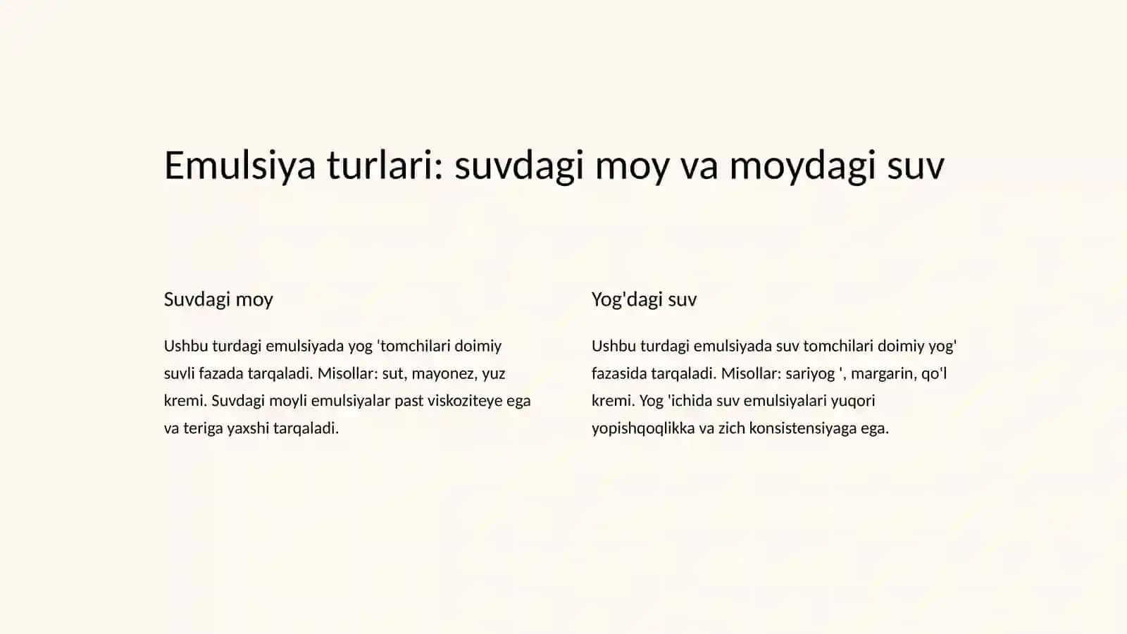 Emulsiya tuzilishi 3