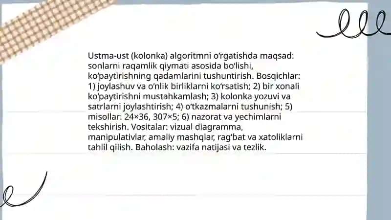 Ko‘paytirish va bo‘lish metodikasi 3