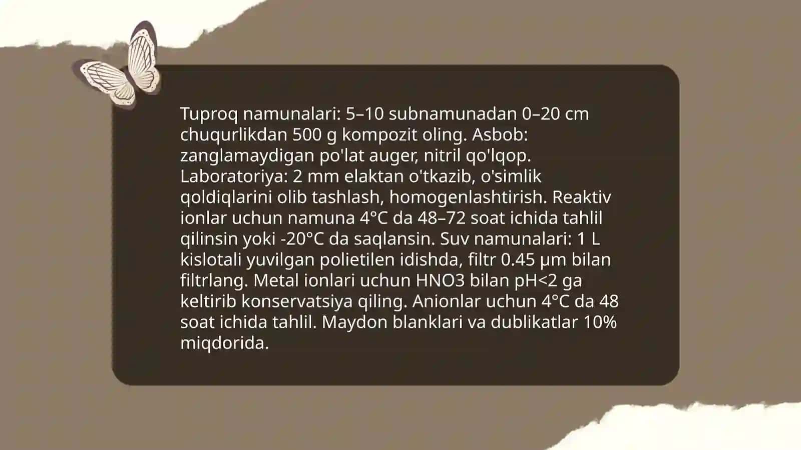 Tuproq va suvning ifloslanishida ion bog'lanishli birikmalarni aniqlab ulardan tozalash usulini ishlab chiqish 3
