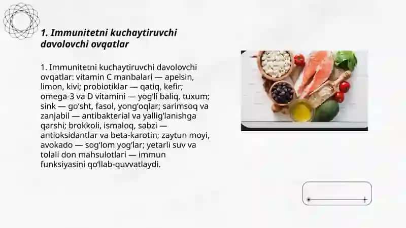Immunitetni kuchaytiruvchi davolovchi ovqatlar 3