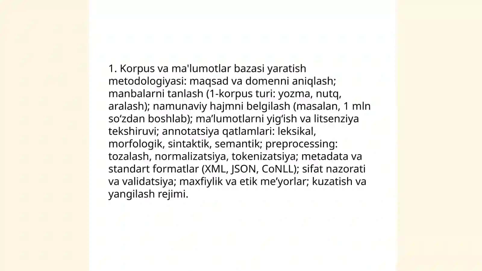 Korpus va ma'lumotlar bazasi yaratish metodologiyasi 3