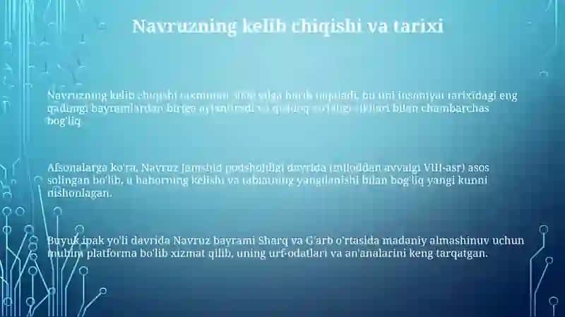 Navroʻz ayomining qadimiy ildizlari va uning oʻziga xos an'analari 3