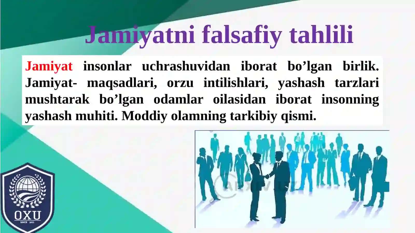 Jamiyat falsafasi 3