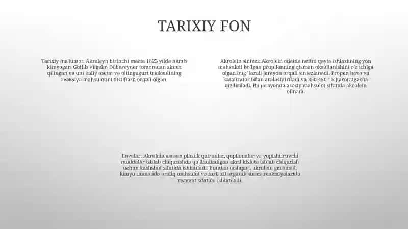 Akrolein Sintezi 3