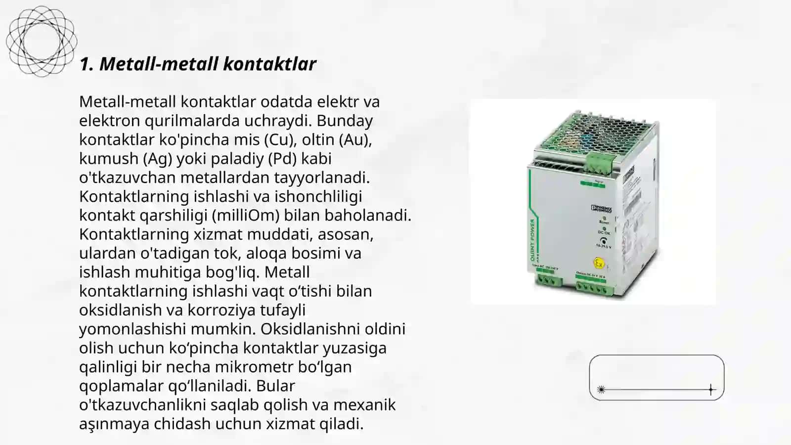 Metall-Metall va Metall-Yarimoʼtkazgich Kontaktlar 3