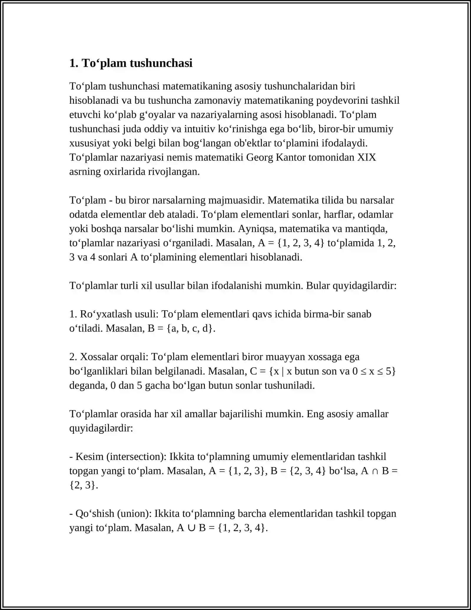 TOʻPLAMLARNI AKSLANTIRISH VA UNING TURLARI 3